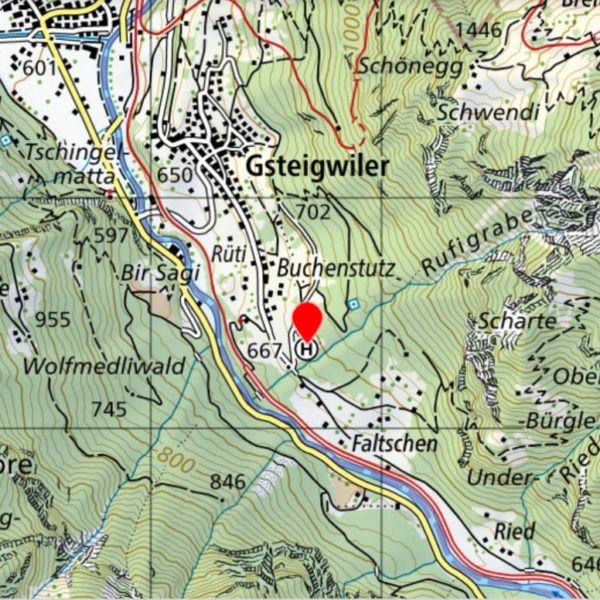 Treffpunkt in Gsteigwiler für den großen Helikopterflug über die Gletscher