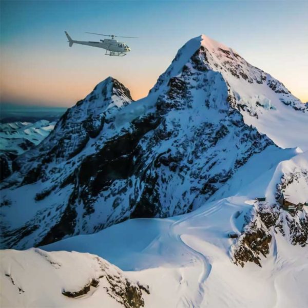 From Sitterdorf for a helicopter flight over the Alps