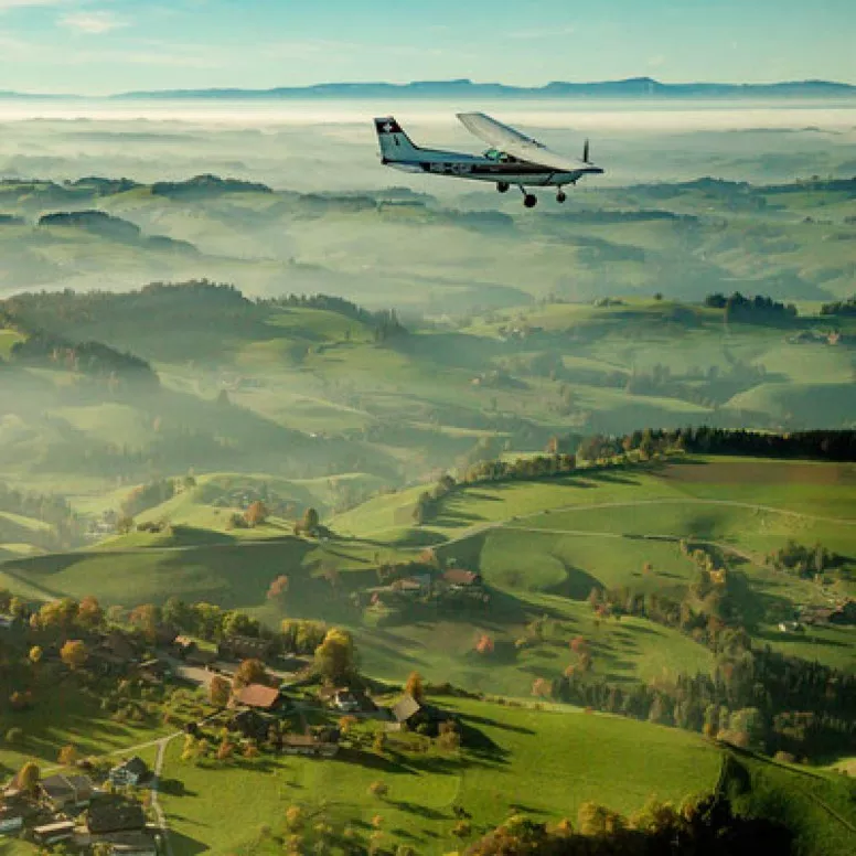 Flight to the Bernese Oberland from Biel
