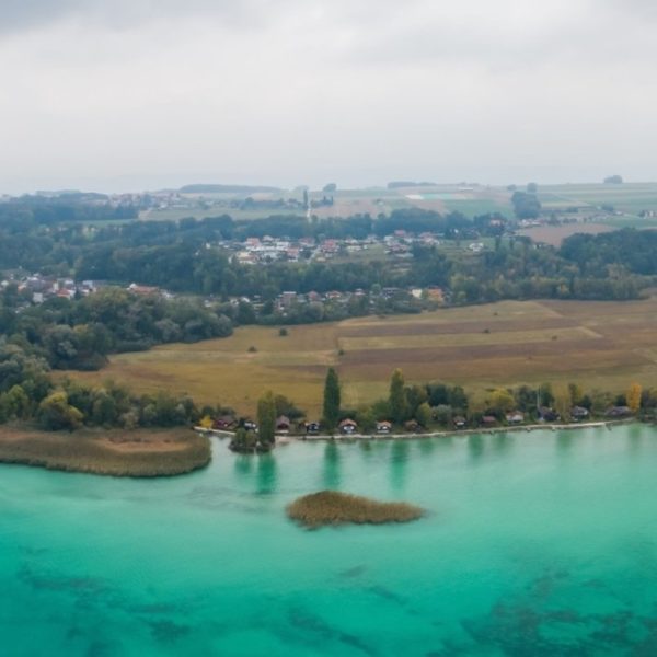 Lake Neuchâtel seen from a balloon