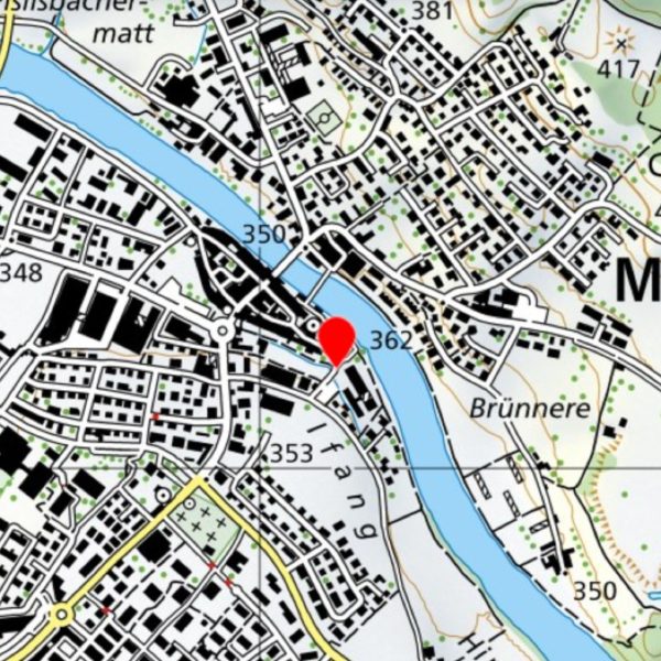 Meeting point in Mellingen for canoeing on the Reuss between Mellingen and Gebenstorf