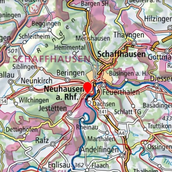 Punto d'incontro a Neuhausen am Rhein per il Rafting facile sul Reno