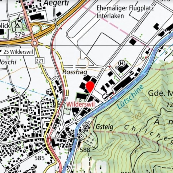 Lieu de rendez-vous à Interlaken/Wilderswil pour un saut en tandem depuis un hélicoptère