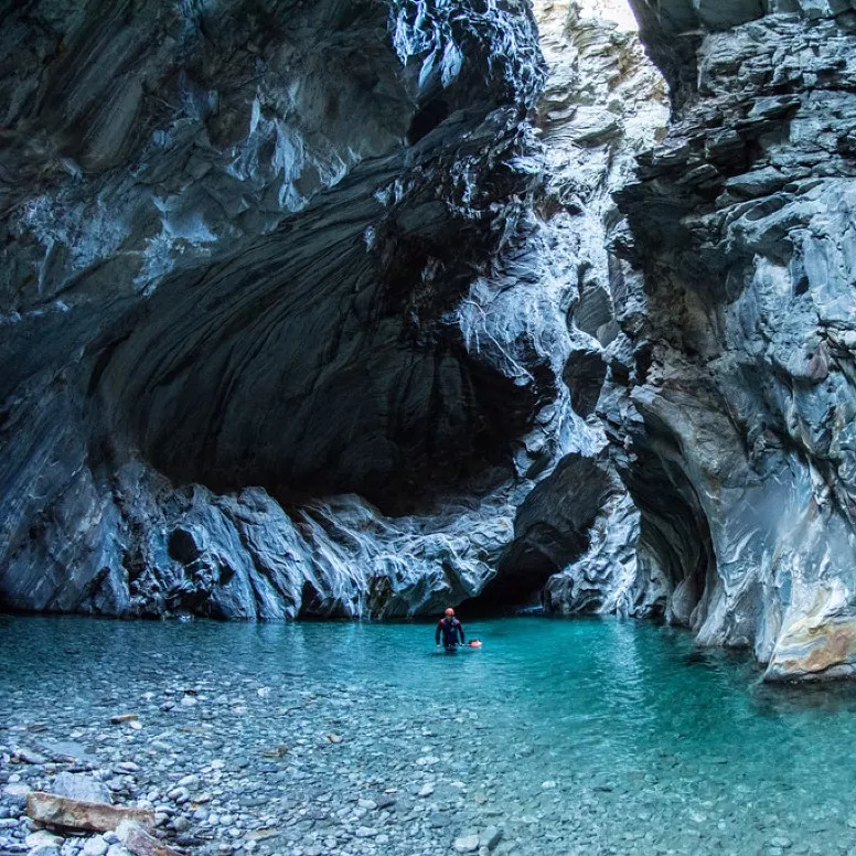 Im Wallis La Massa Canyoning