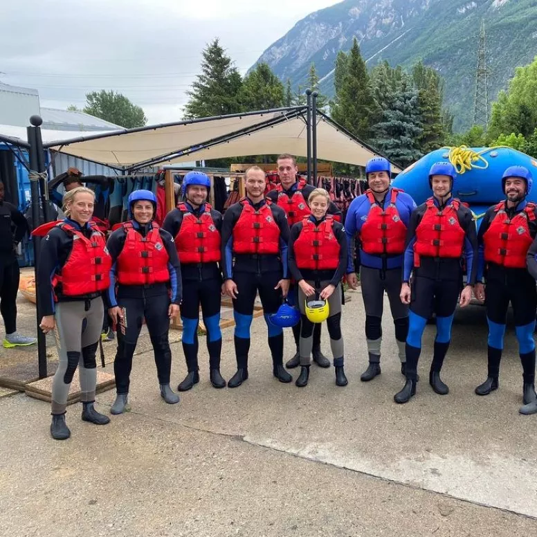 Fun rafting on the Rhône between Chippis and St. Léonard