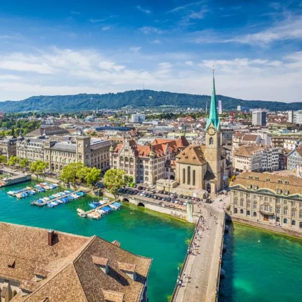 Hot-air balloon flight over Zurich