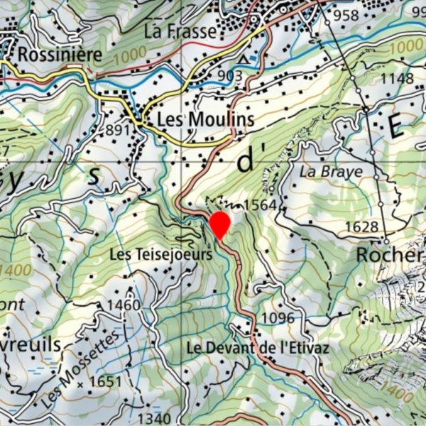 Meeting point at l'Étivaz for a pendular jump over the Gorges du Pissot