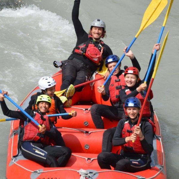 Familien-Rafting auf dem Inn