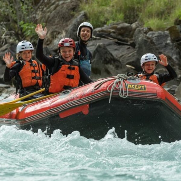 Familien-Rafting auf dem Inn im Engadin