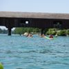 Funyak canoeing on the Rhine between Schaffhausen and Rüdlingen