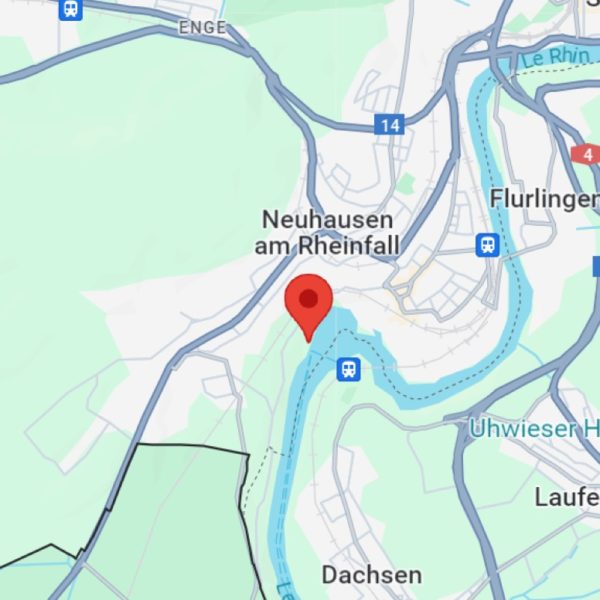 Treffpunkt Neuhausen für Kanufahrten zwischen Schaffhausen und Rüdligen auf dem Rhein