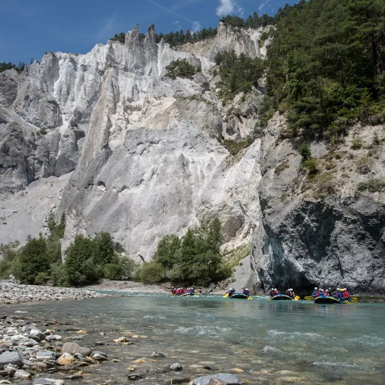 Rafting exclusif sur le Rhin dans les Grisons entre Ilanz et Reichenau