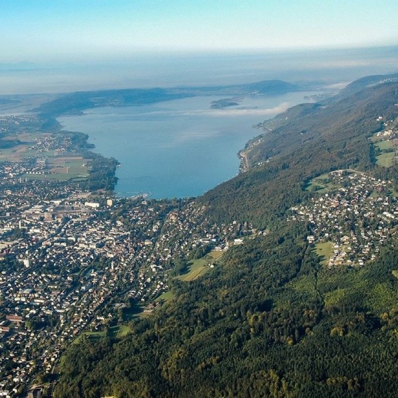 Flight over the three lakes by plane